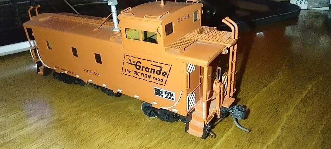 Over land models Brass HO D&RG steel caboose (custom painted for OMI)