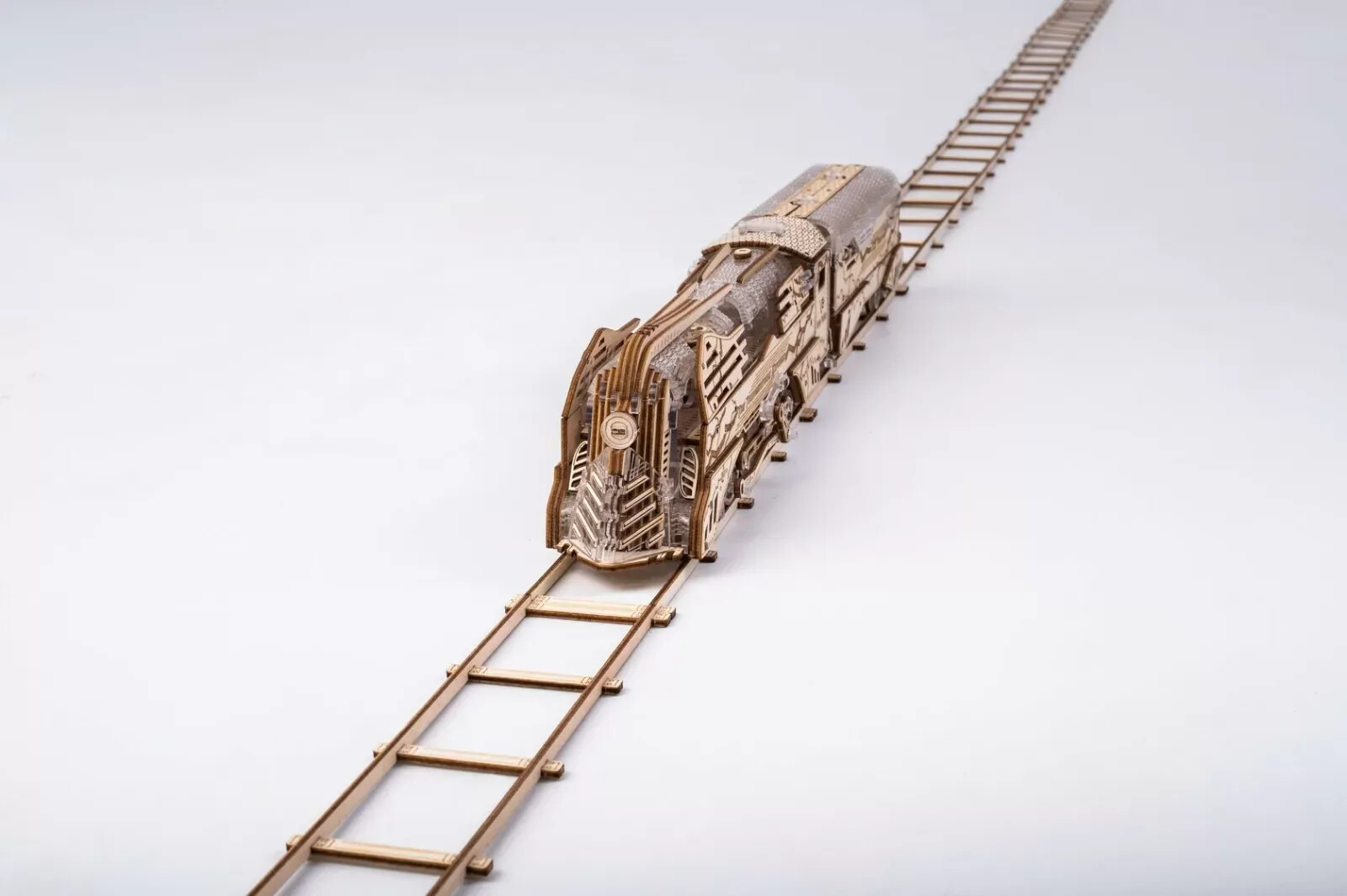 Mechanical Veter Models wooden plastic puzzle Thunderstorm Express Train +Tender