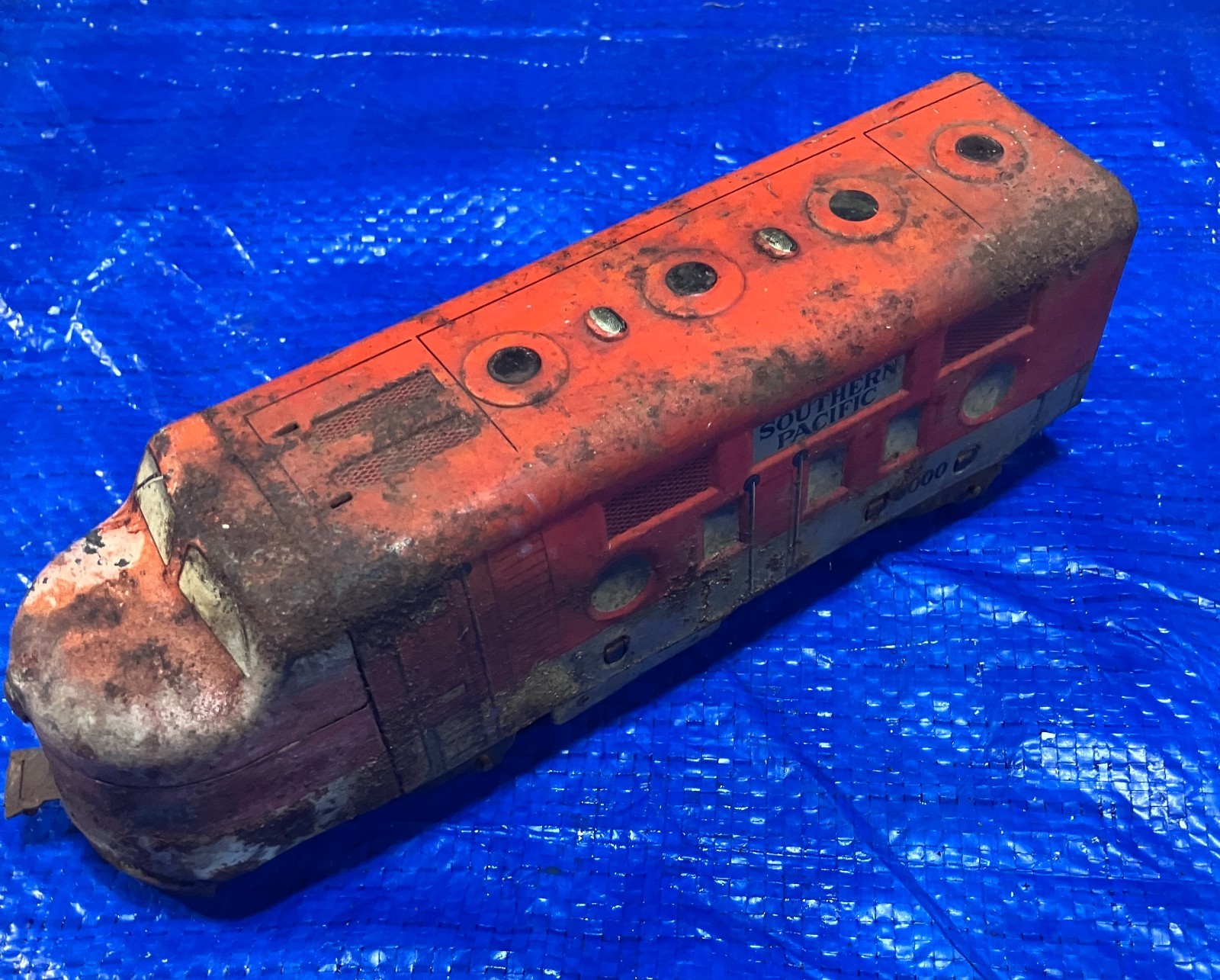 Marx Southern Pacific 6000 Diesel Locomotive O Gauge Orange Silver Tin Vintage