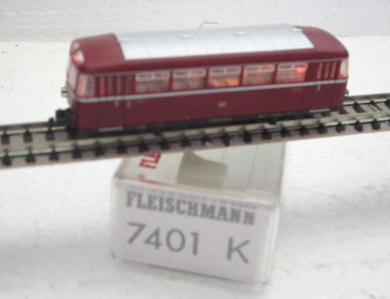 FLEISCHMANN 7400 7401K N DB VT95 DIESEL RAIL BUS & PASSENGER CAR SET OVP TESTED