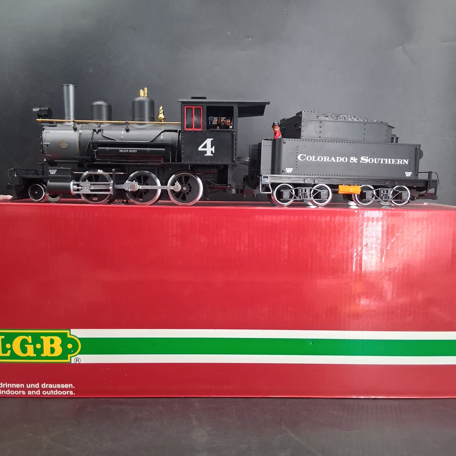 (C) LGB G Scale 23191 Mogul Steam Locomotive C&S Colorado Coal Tender Tested