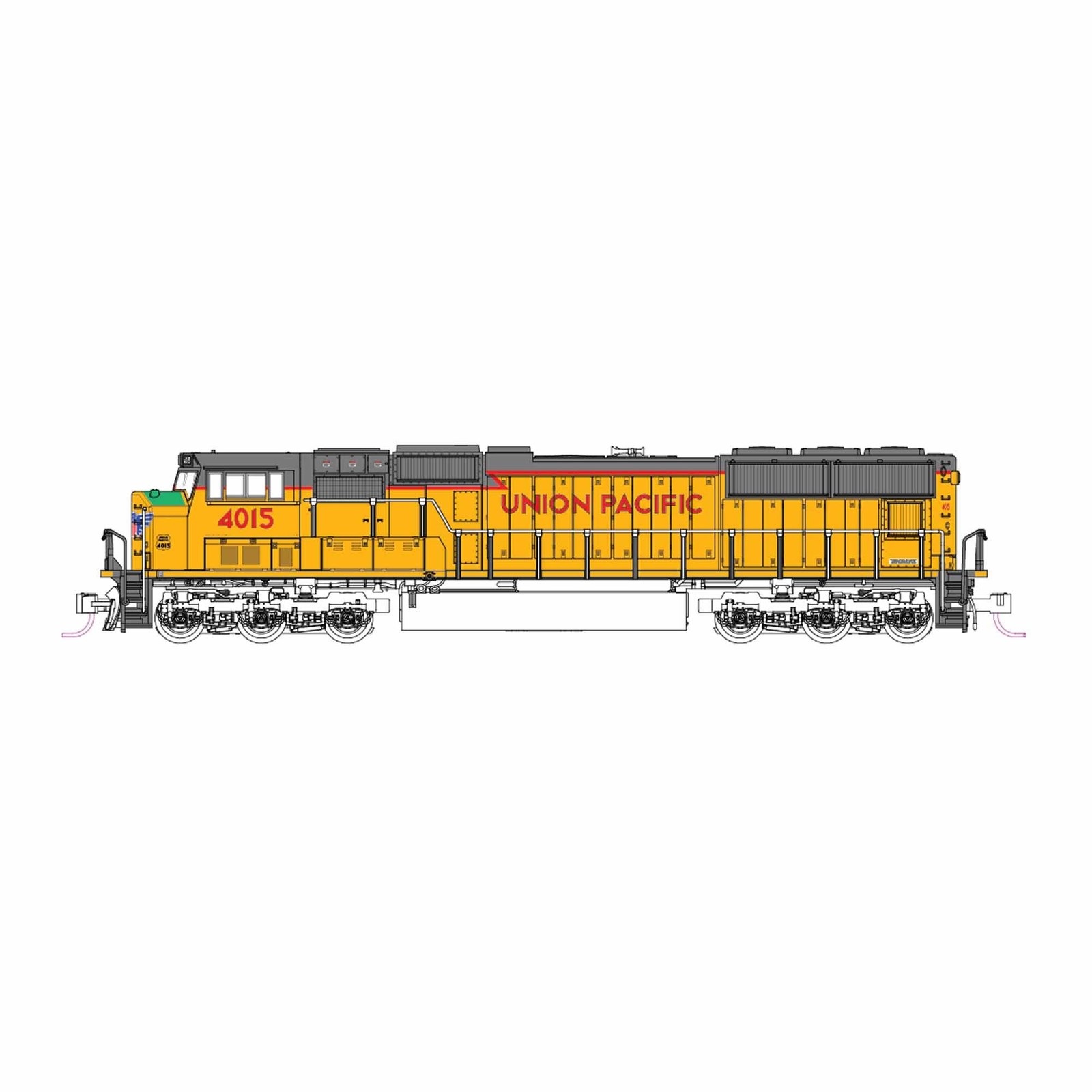 Kato 176-4015 EMD SD70M Flat Radiator UP #4015 Excursion