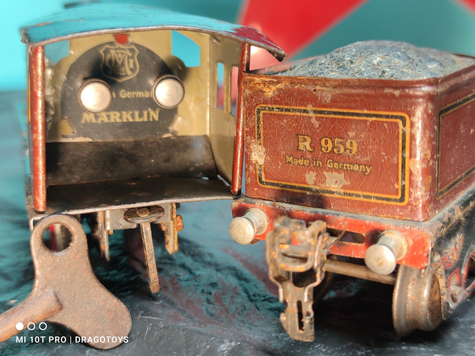 VINTAGE LOKOMOTIVE KRAUS FANDOR TOY MARKLIN BING + TENDER, VAGONS SHELL GERMANY