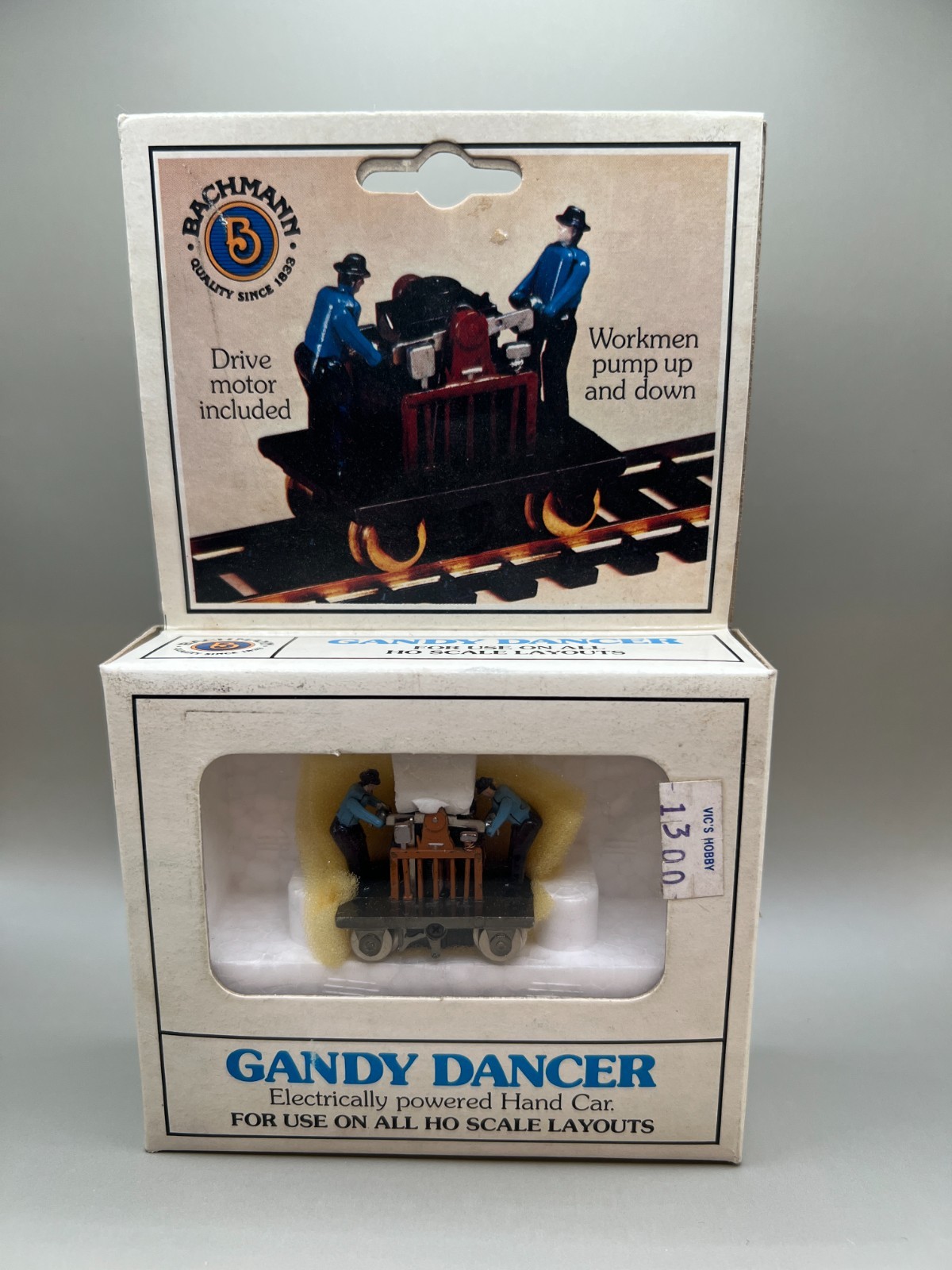 Bachmann HO Scale Gandy Dancer Electrically Powered Hand Car Original Box