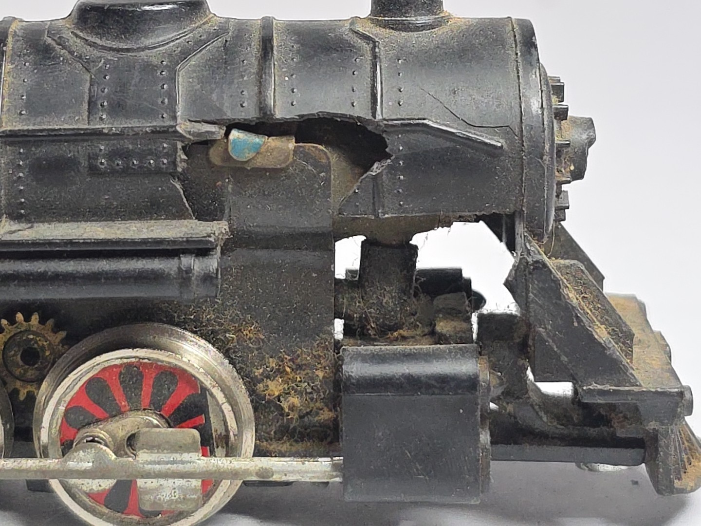 As Is Parts Japan HO Scale Plastic TIN Litho 0-6-0 Steam Motor Works Gear Damage