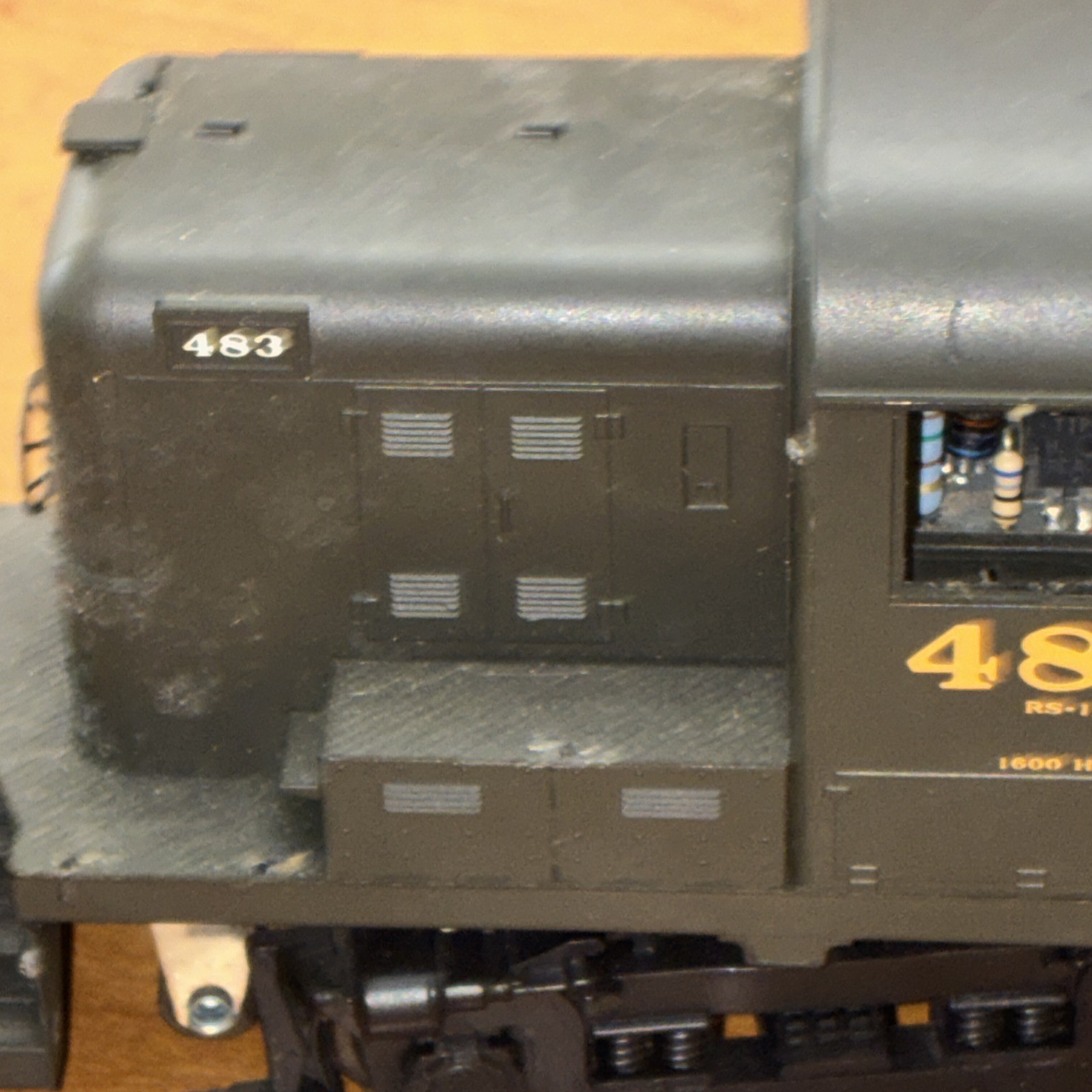 Alco RS-1, 1600 HP Train locomotive 483. Plastic Body Not Marked Alco