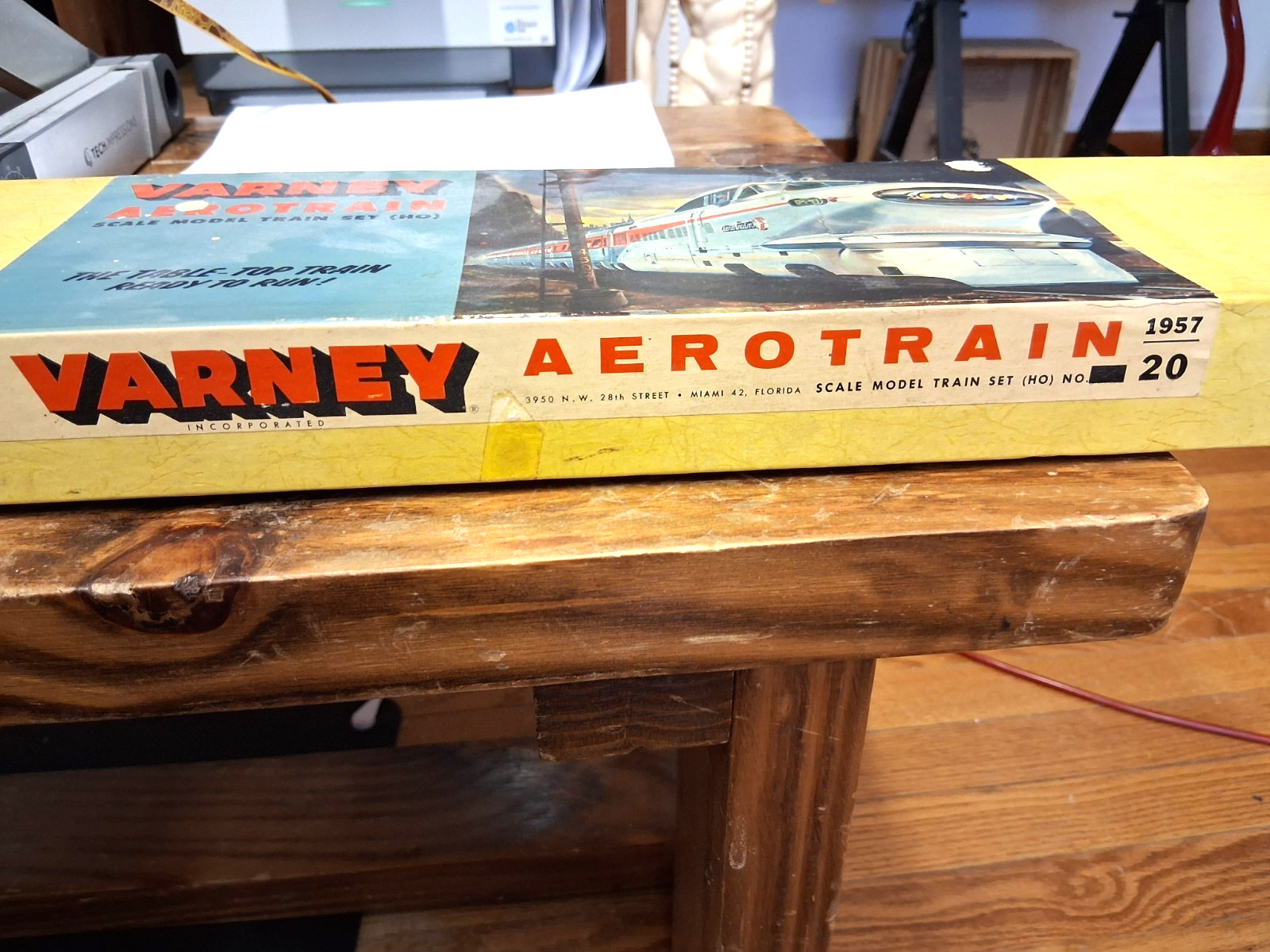 VARNEY HO * AEROTRAIN * 1957 ENGINE & 3-CARS IN ORIGINAL DISPLAY BOX MEGA RARE!