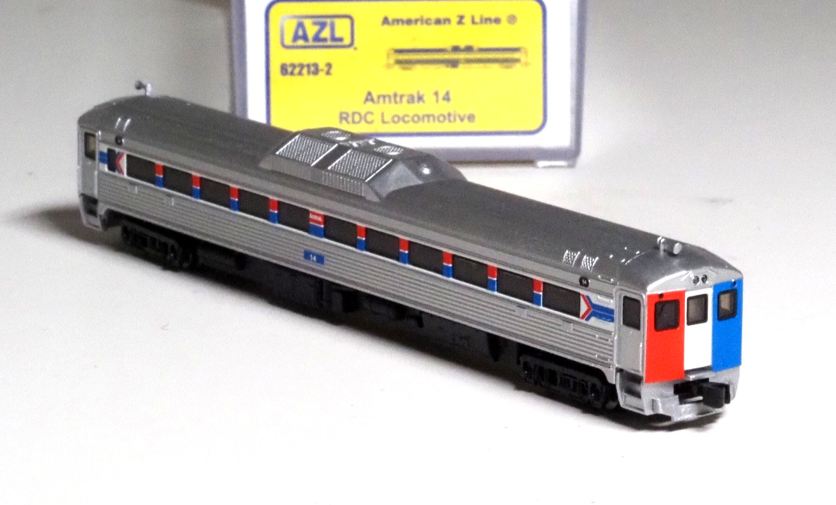 Z-track AZL Amtrak Budd Rail Diesel Car RDC #14 62213-2 Coreless smooth motor