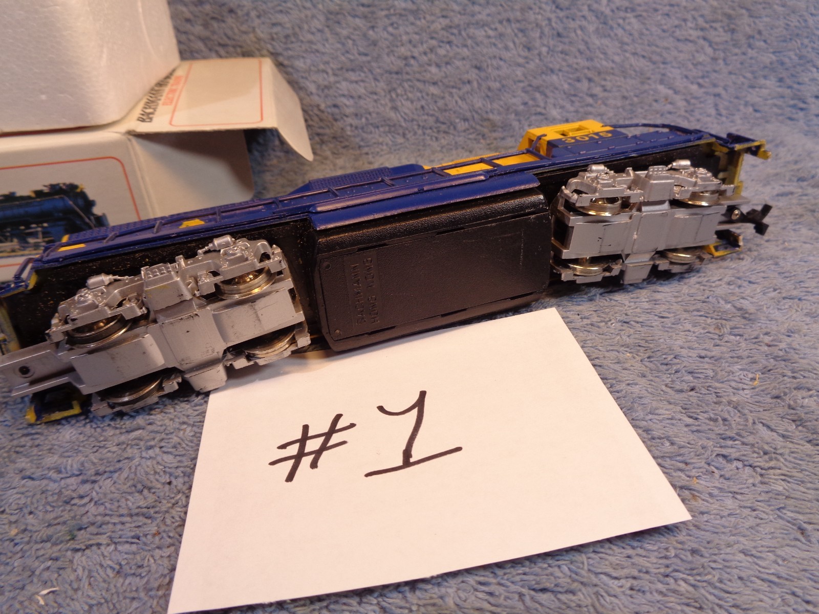 Vtg ALASKA RR ARR BACHMANN HO Model Train # 3015 Locomotive Lot Blue & Yellow