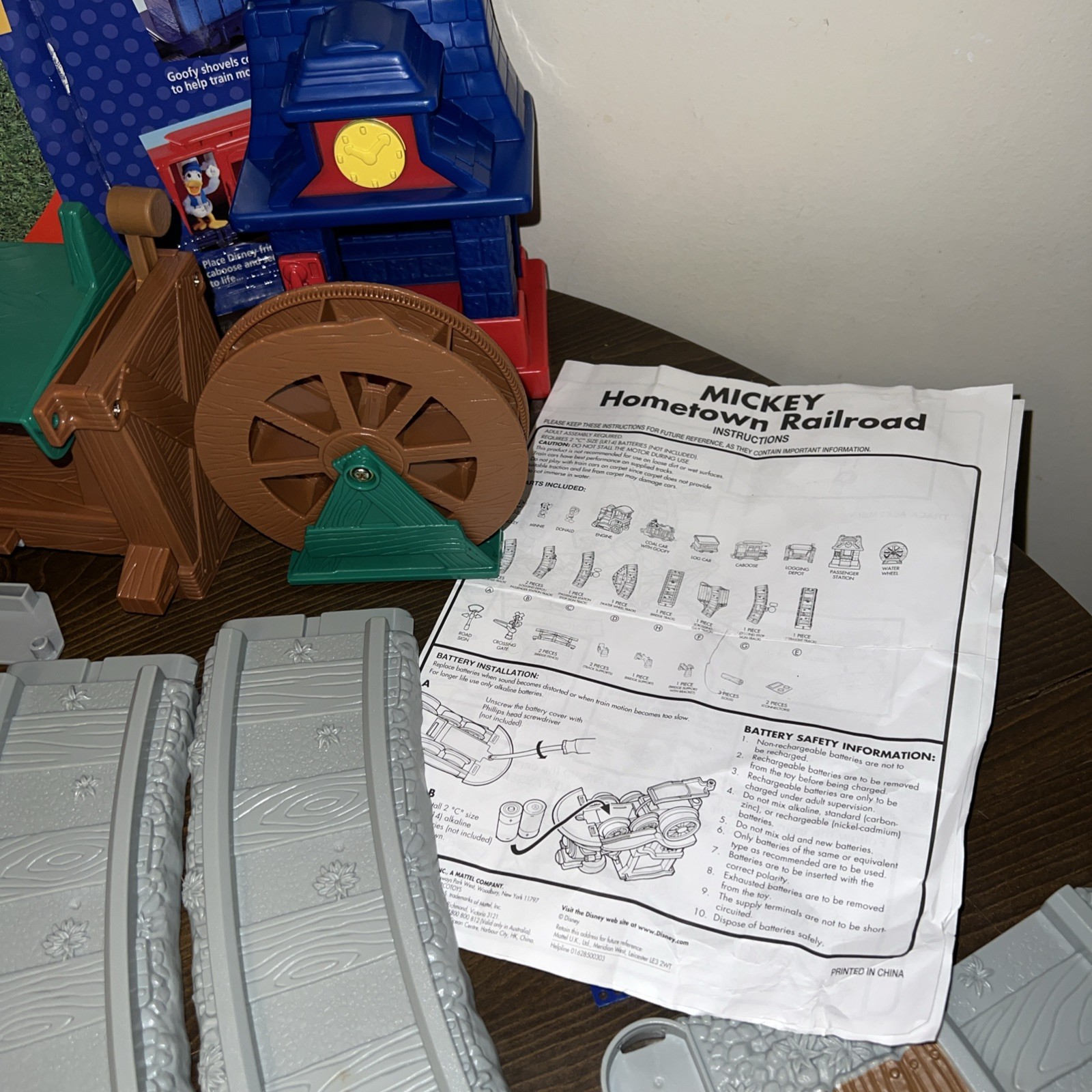 Vtg Fisher Price Mickey Hometown Railroad Disney Train With Lights And Sounds