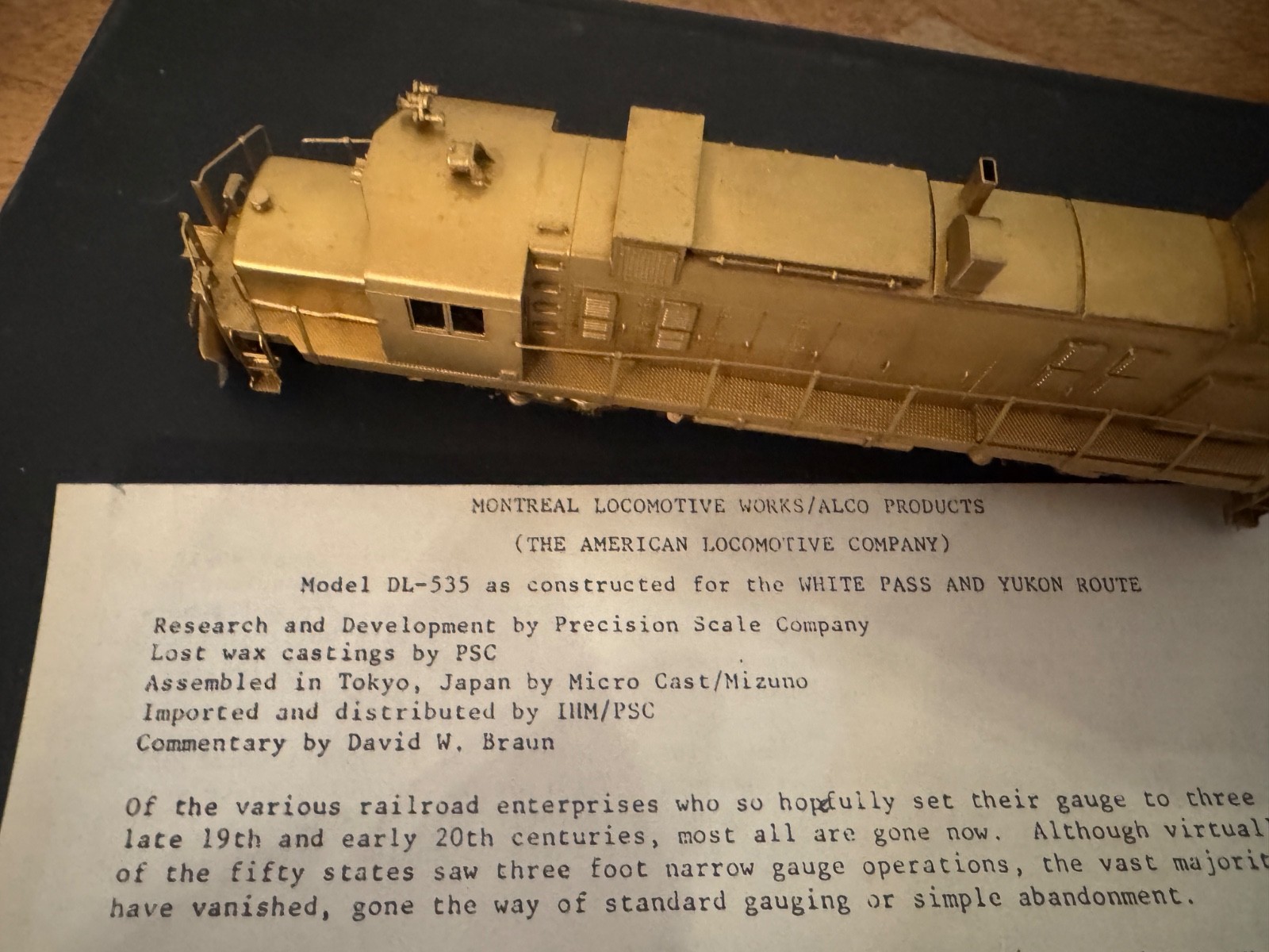 HON3 BRASS IHM WHITE PASS & YUKON DL-535 – UNPAINTED – ALCO DIESEL
