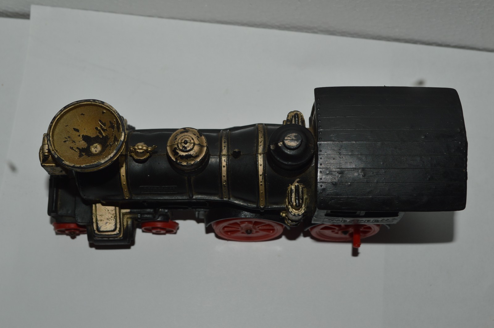 AUBURN Steam Locomotive Rubber Black Gold Red Wheels USA Made 7 Inch 1930’s