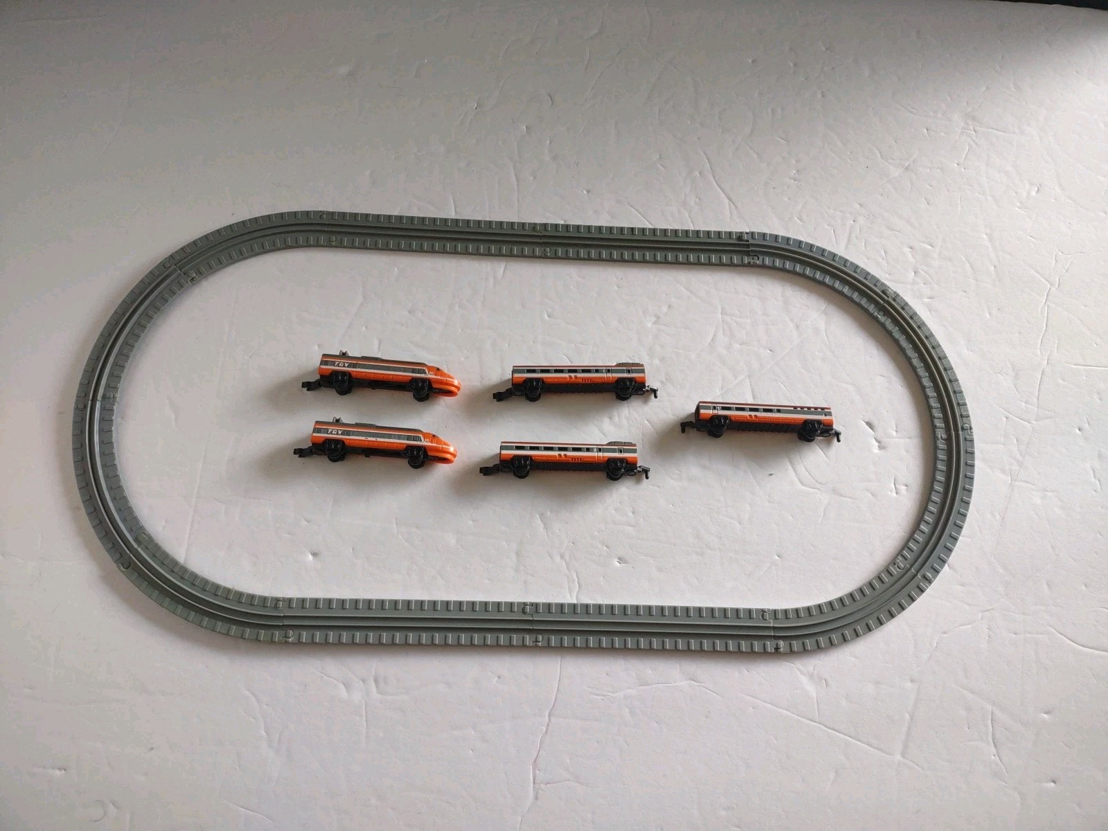 MICRO MACHINES MINIATURE 5 CAR TGV HIGH SPEED BULLET TRAIN PASSENGER ENGINE 1989