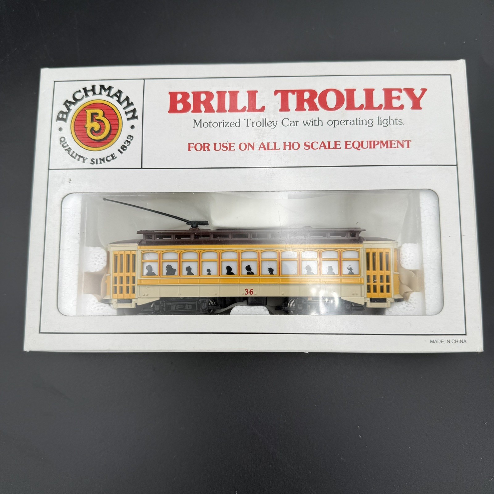 Brill Trolley #36-Yellow (Bachmann #61048, HO) NIB