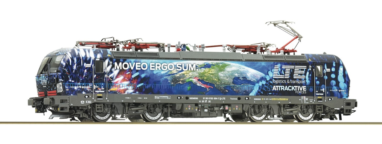 ROCO 71983 193 694-7 LTE Advertising Livery “Moveo Ergo Sum”, 4 Pantographs