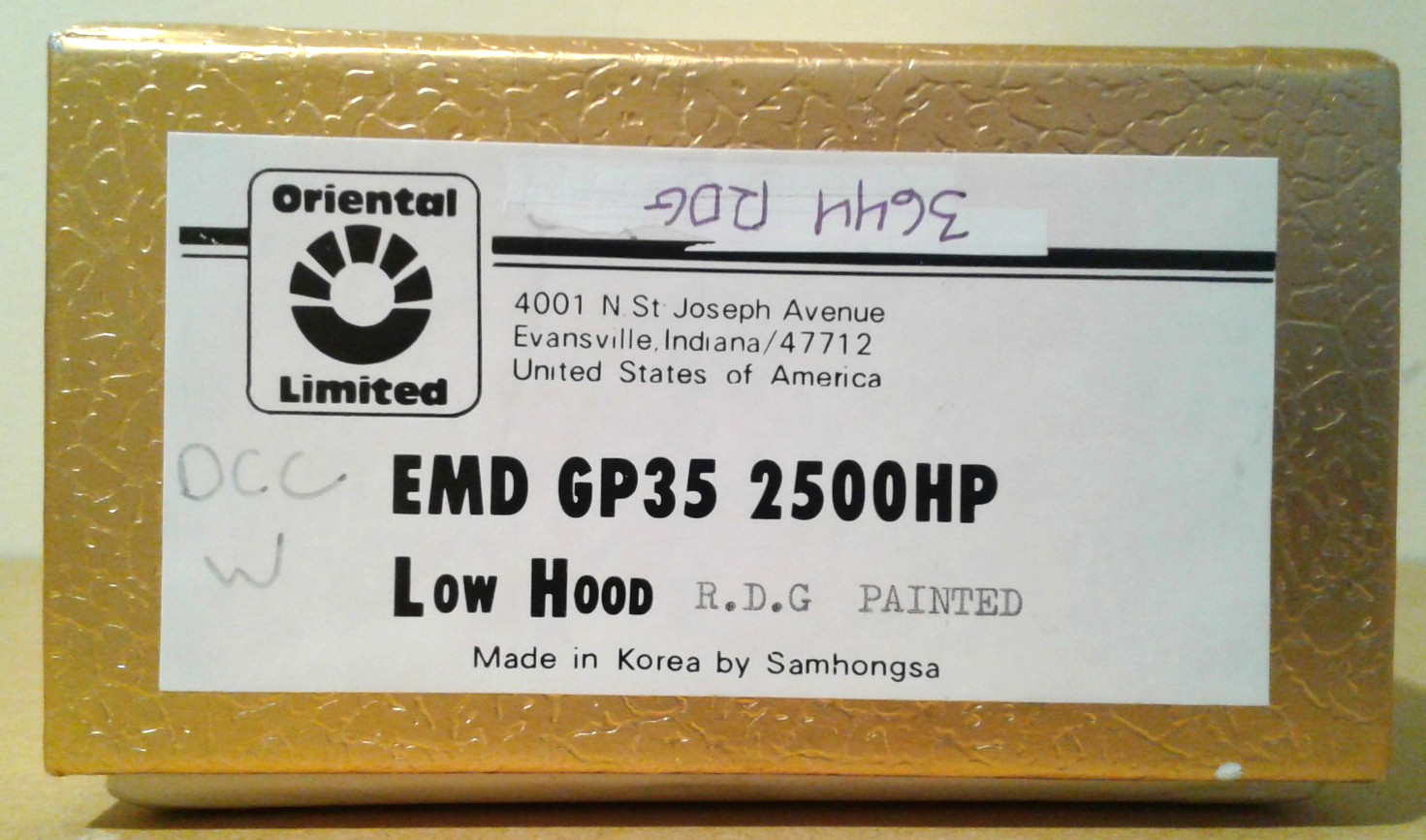 HO SCALE BRASS ORIENTAL LIMITED EMD GP35 READING RDG #3644 DCC