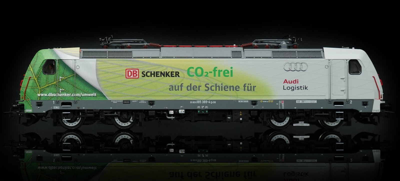 Roco 7500015 185 389-4 DB Schenker Advertising “Audi-CO2 Free” White/Green
