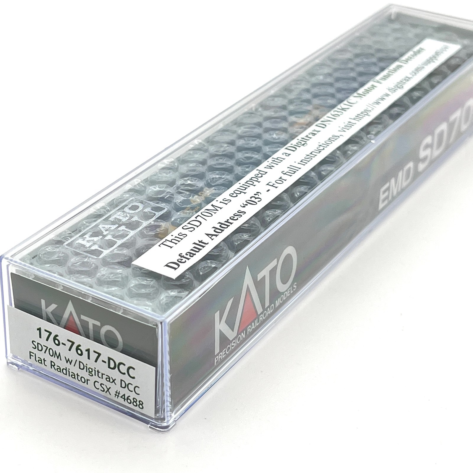Kato N Scale 176-7616-DCC CSX SD70M Flat Radiator Locomotive 4688 with Digitrax