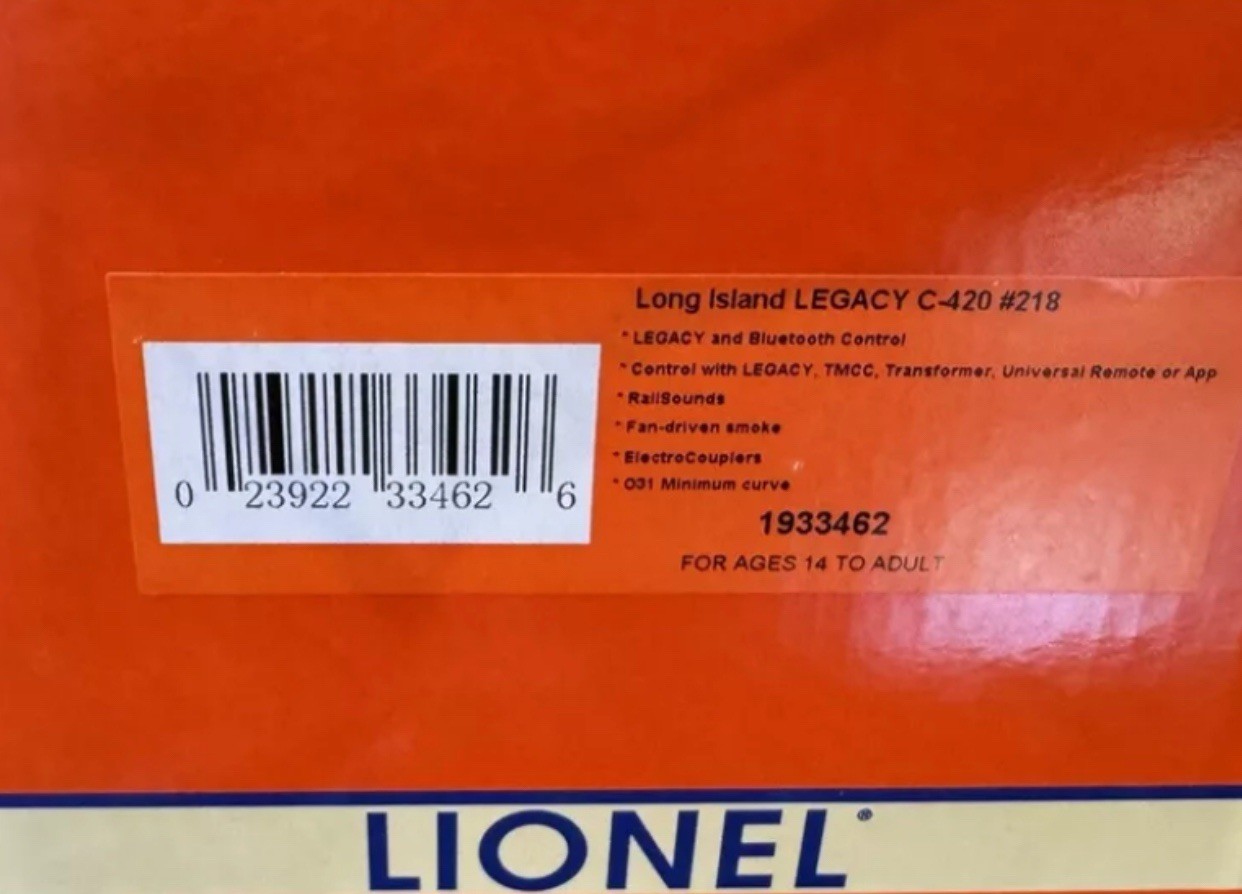 LIONEL LEGACY LONG ISLAND ALCO C-420 DIESEL ENGINE 1933462! O SCALE BLUETOOTH