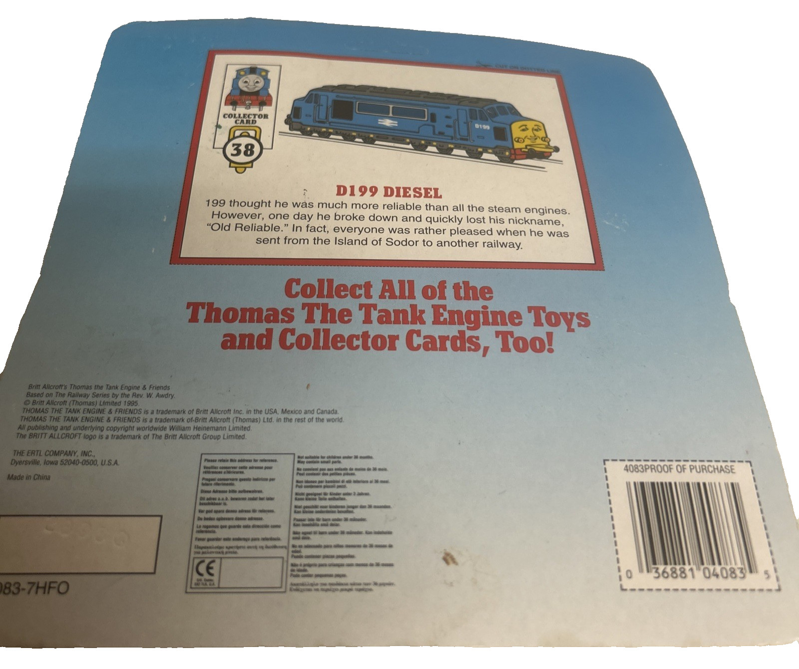 1995 Ertl Thomas and Friends Shining Time Station D199 Diesel Locomotive