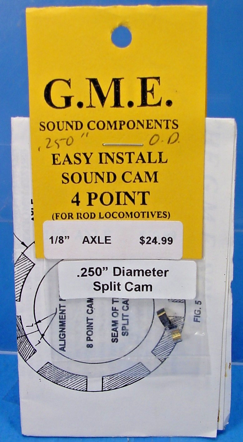G.M.E. SOUND CAM 1/8″ AXLE 4 POINT STEAM LOCO PFM PBL DCC HO,HOn3,Sn3,ON30,On3 C