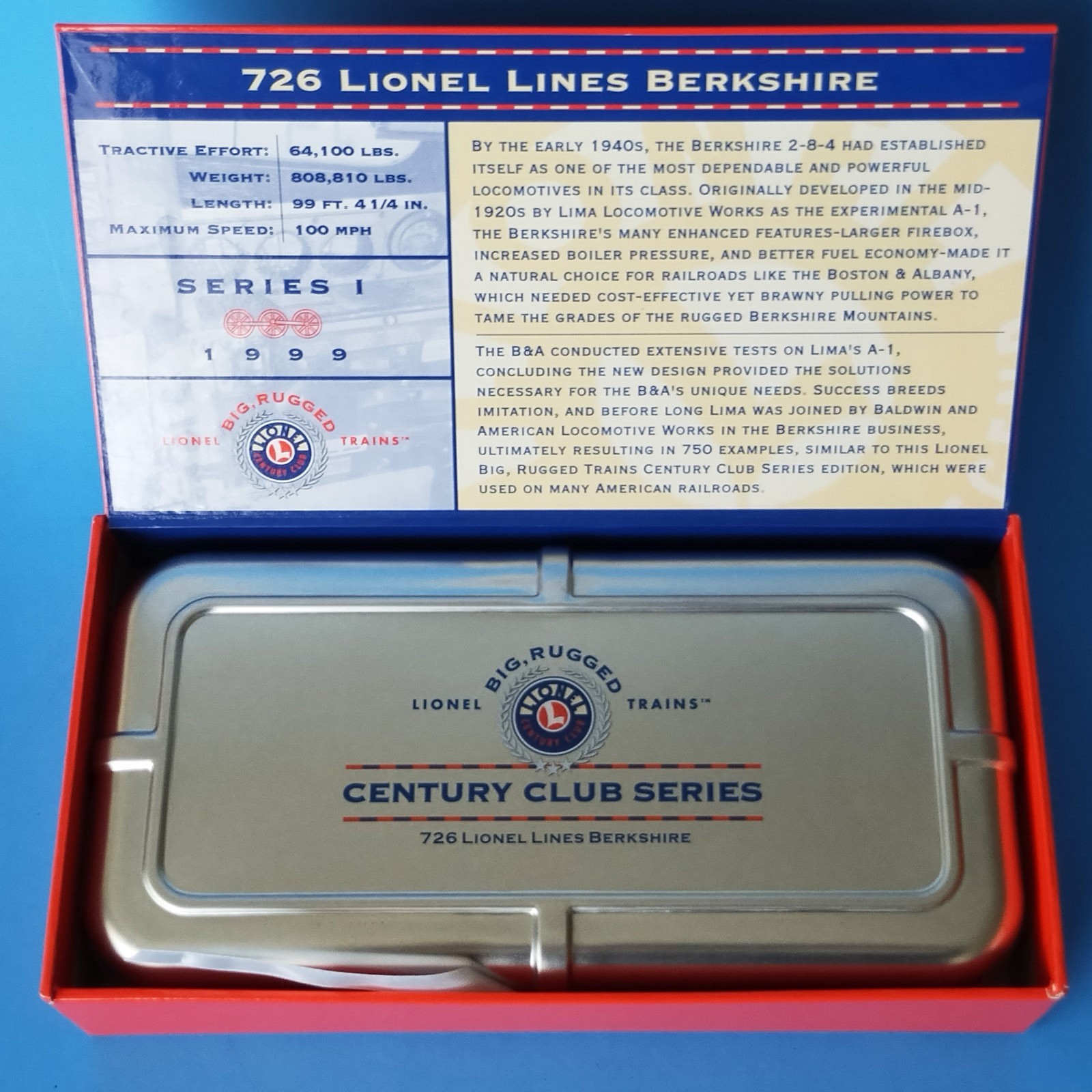 Lionel 1:120 Scale DieCast Locomotive – Century Club Series – 2-8-4 Berkshire