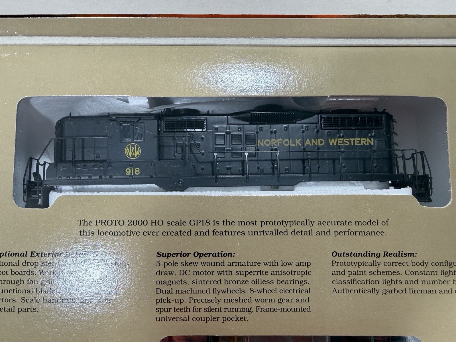 Vintage NOS Proto 2000 GP18 Norfolk & Western High Nose Dynamic Brakes Unopened
