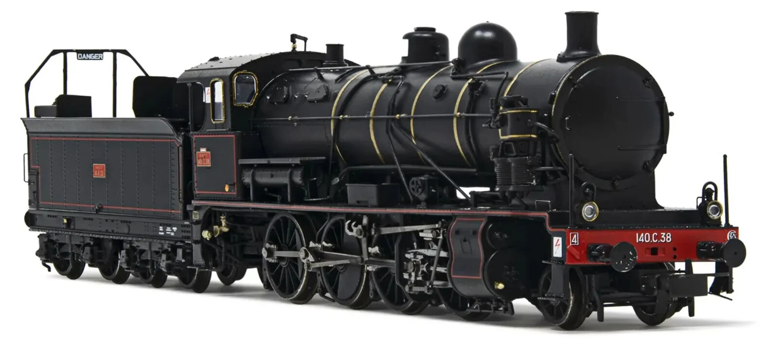 Jouef HJ2406S 140 C 38 Green/Black Livery, Red Decorations, SNCF, DCC SOUND