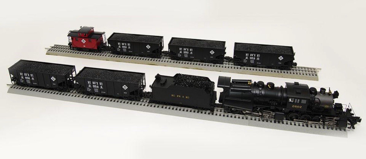 MTH PREMIER ERIE “ANGUS” 0-8-8-0 STEAM ENGINE FREIGHT SET PS3 20-3442-1 O SCALE