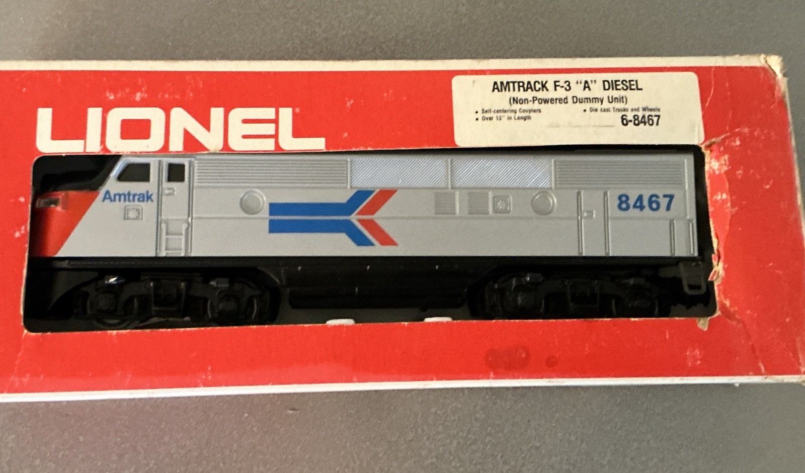 Lionel 6-8467 O Gauge Amtrak Non-Powered F3A Diesel Locomotive #8467TESTED .
