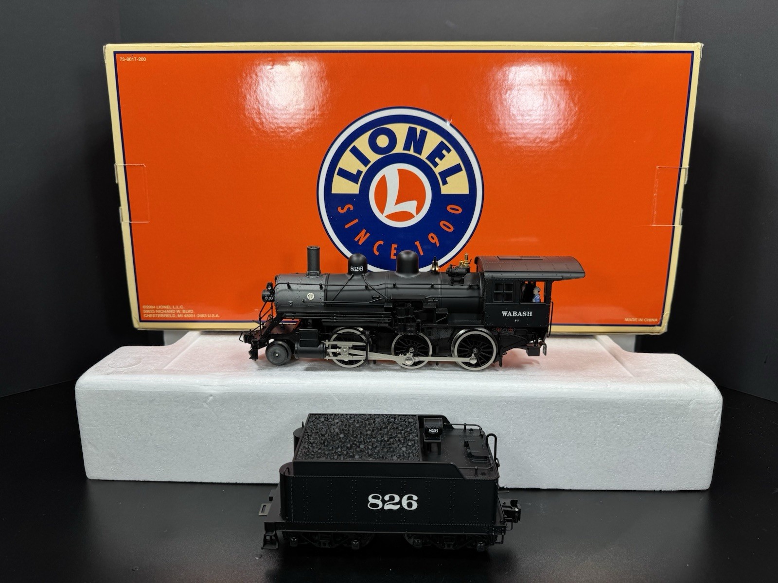 Lionel 6-38018 TMCC Wabash 2-6-0 Mogul steam engine #826 LNIB