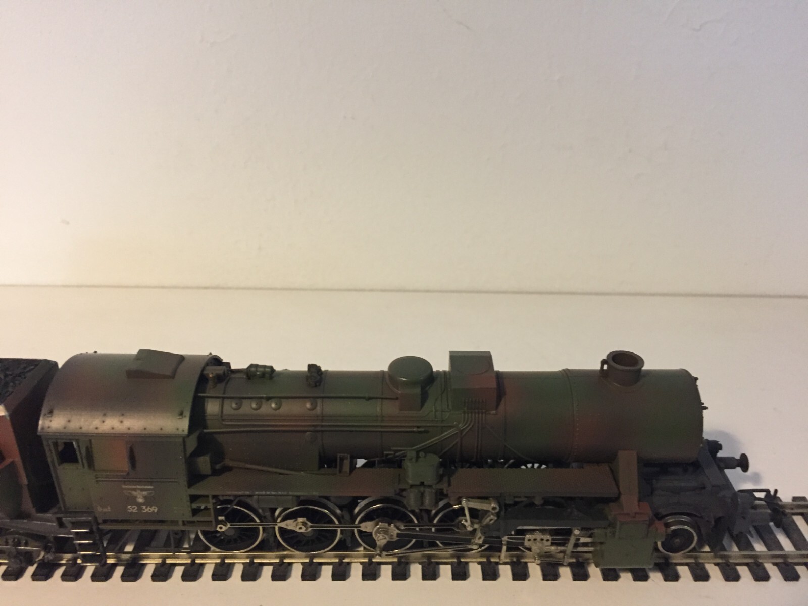 Liliput 852 Ensemble of Br52 2-10-0 in DRB Wehrmacht Camouflaged Epoch ii Livery