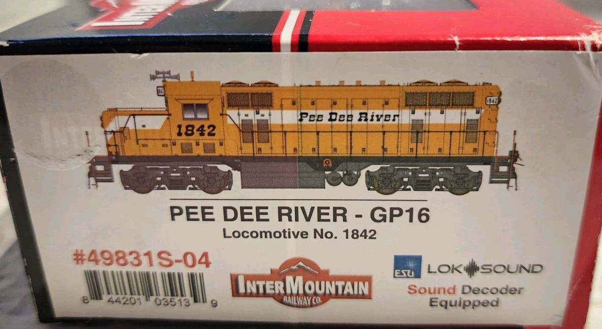 InterMountain HO Scale GP16 Diesel PEE DEE RIVER #1842 DCC/SOUND
