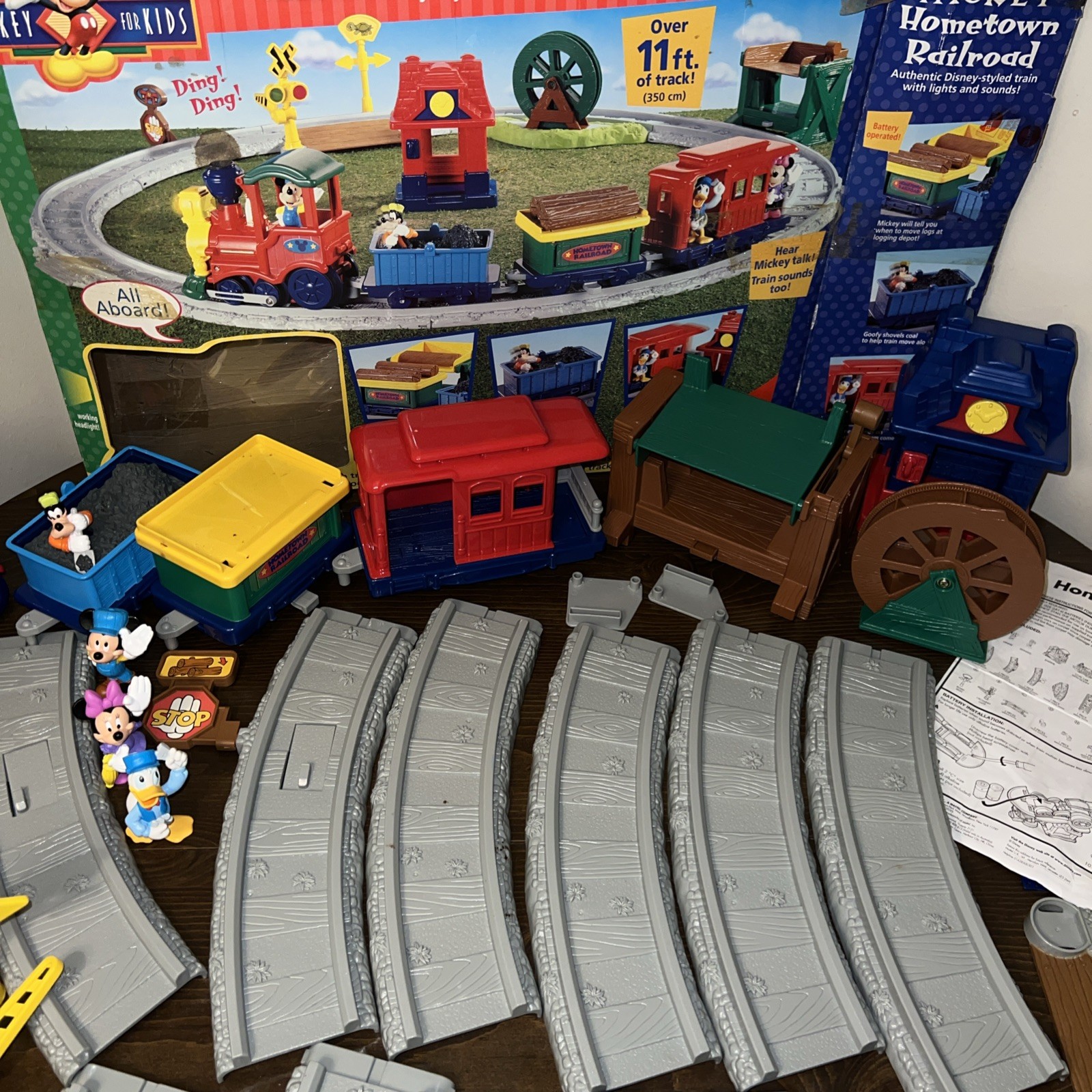 Vtg Fisher Price Mickey Hometown Railroad Disney Train With Lights And Sounds