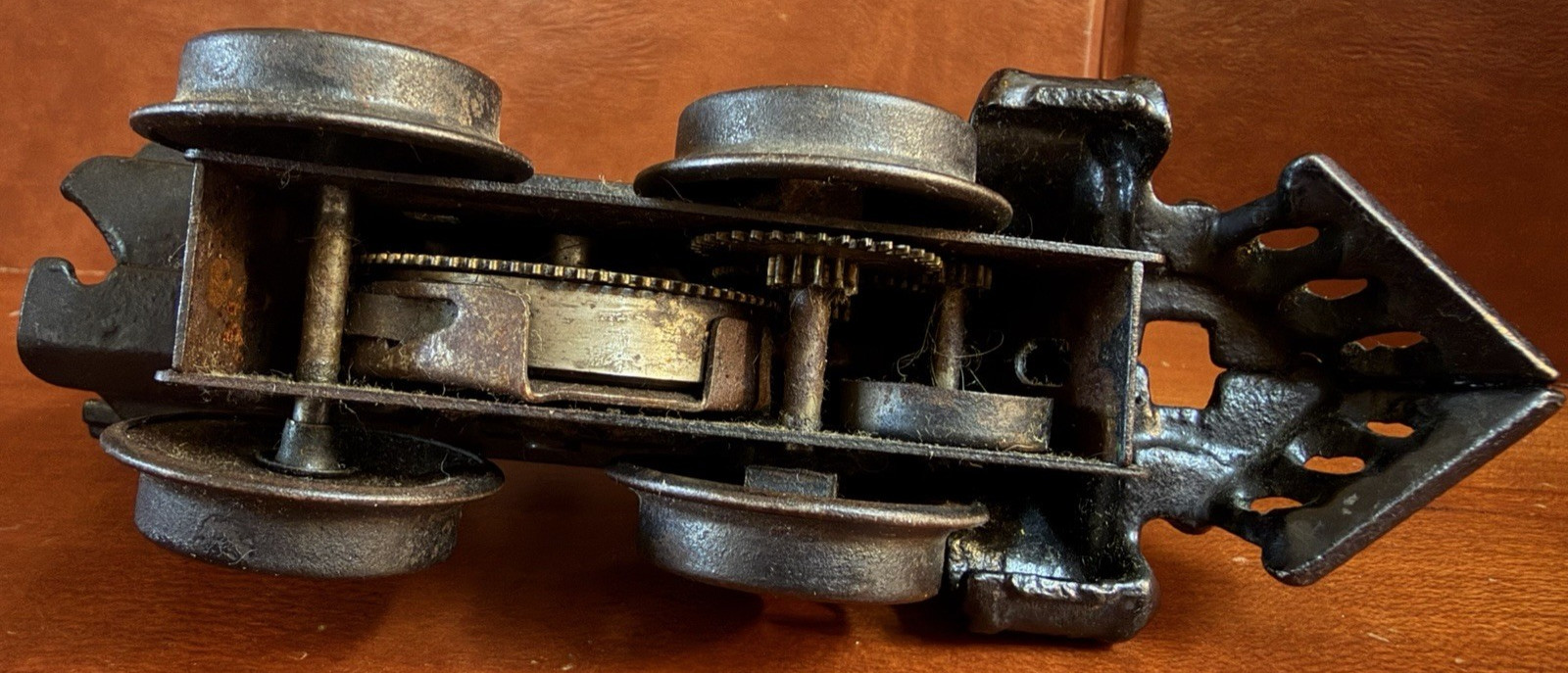 3 Antique Train Locomotive Engines -Hafner Cast Iron – Japan Nickle Plate – Desk