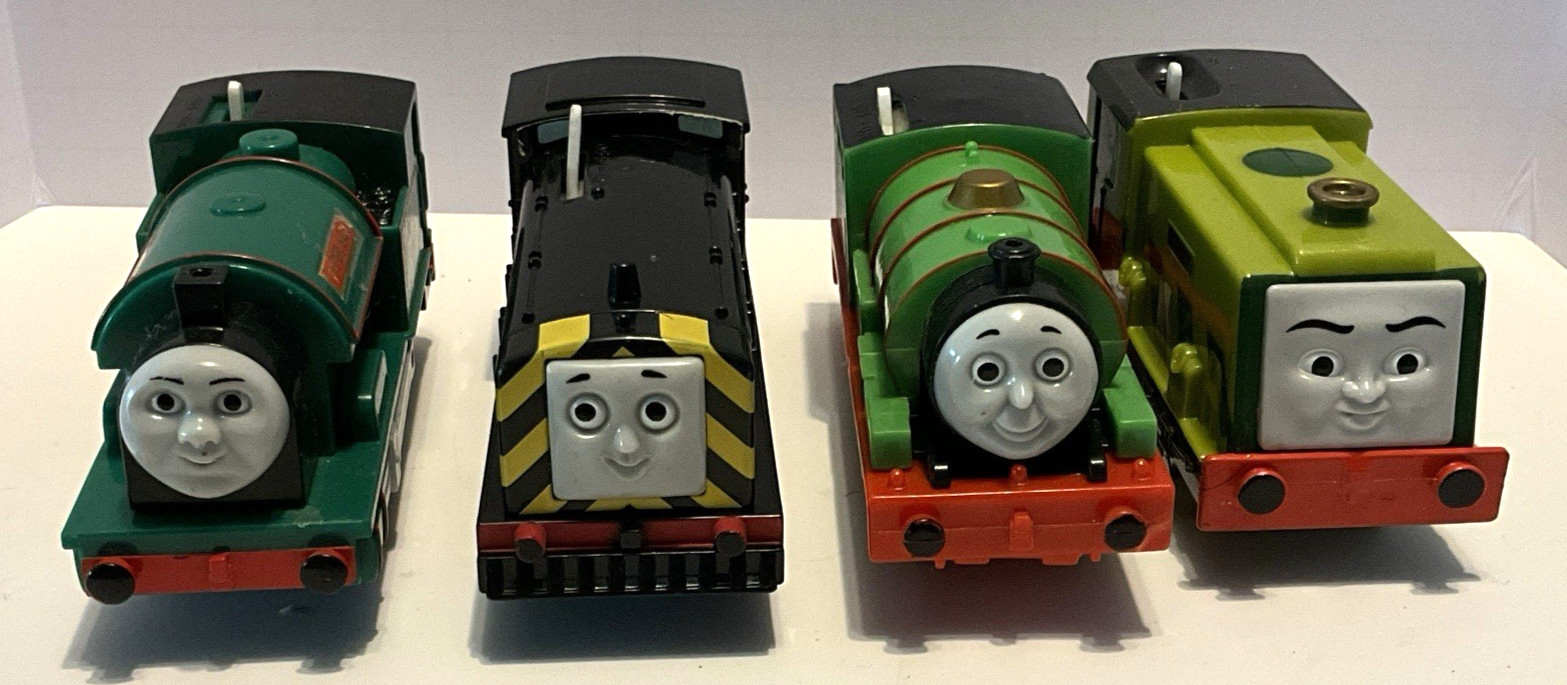 Thomas & Friends Mattel Percy Mavis Scruff Peter Sam Diecast Train Engine Pcs 4