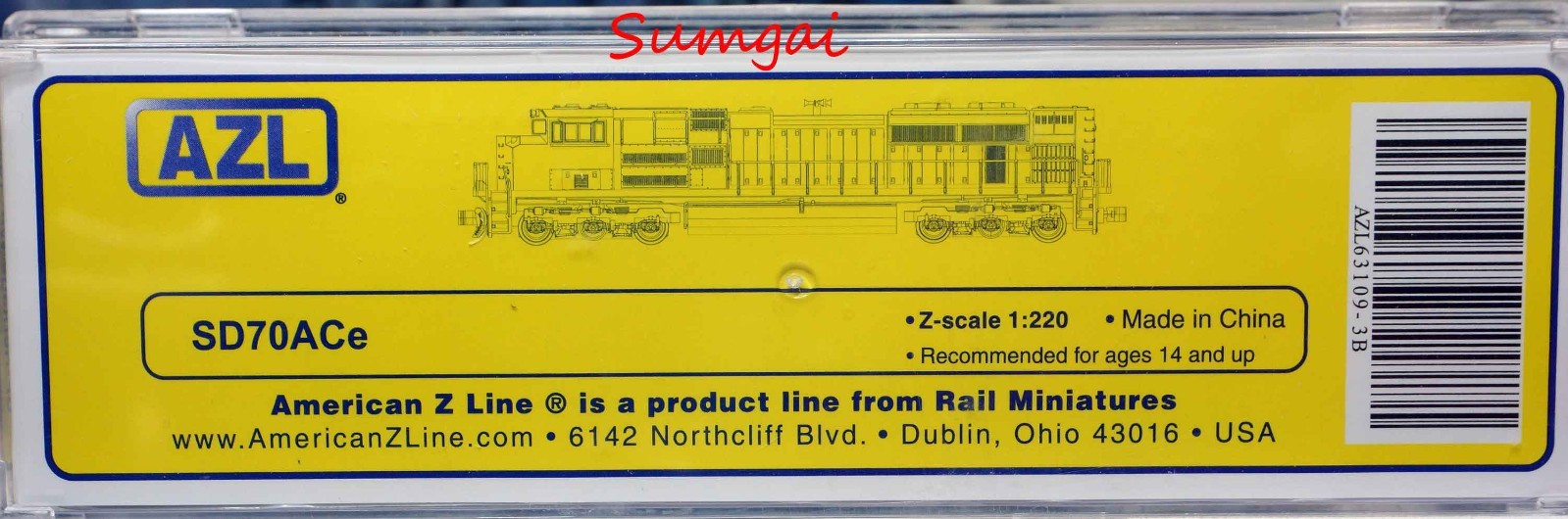 AZL 63109-3B SD70ACe UP Heritage Western Pacific Locomotive 1983 Z Scale Z Gauge