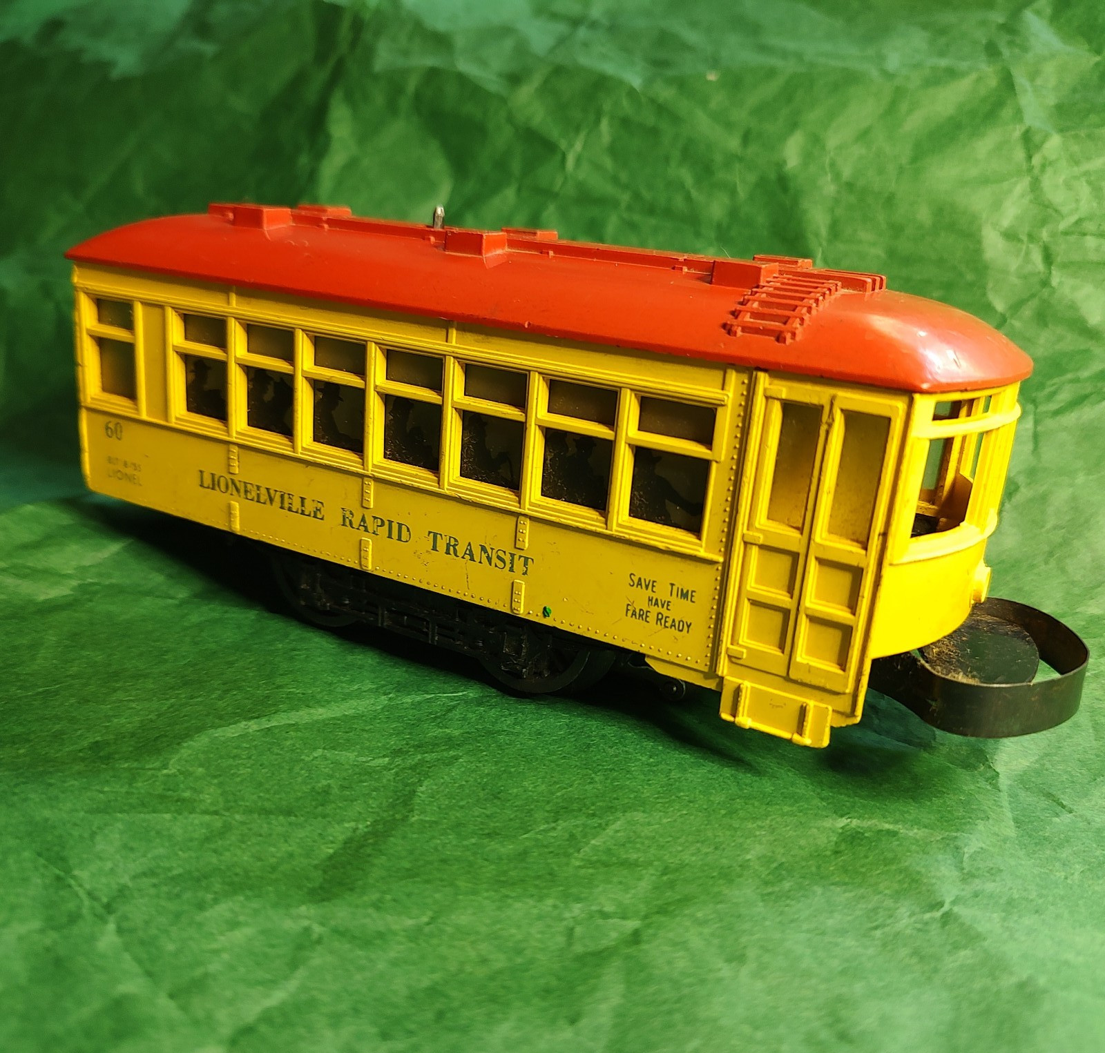 LIONEL #60 THE LIONELVILLE RAPID TRANSIT TROLLEY CAR O SCALE 1960s -As Is – Read