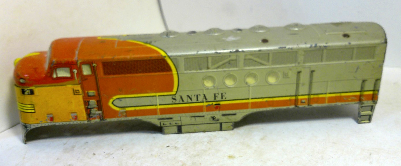 VINTAGE MARX O GAUGE TIN SANTA FE #21 DIESEL “A” UNIT SHELL