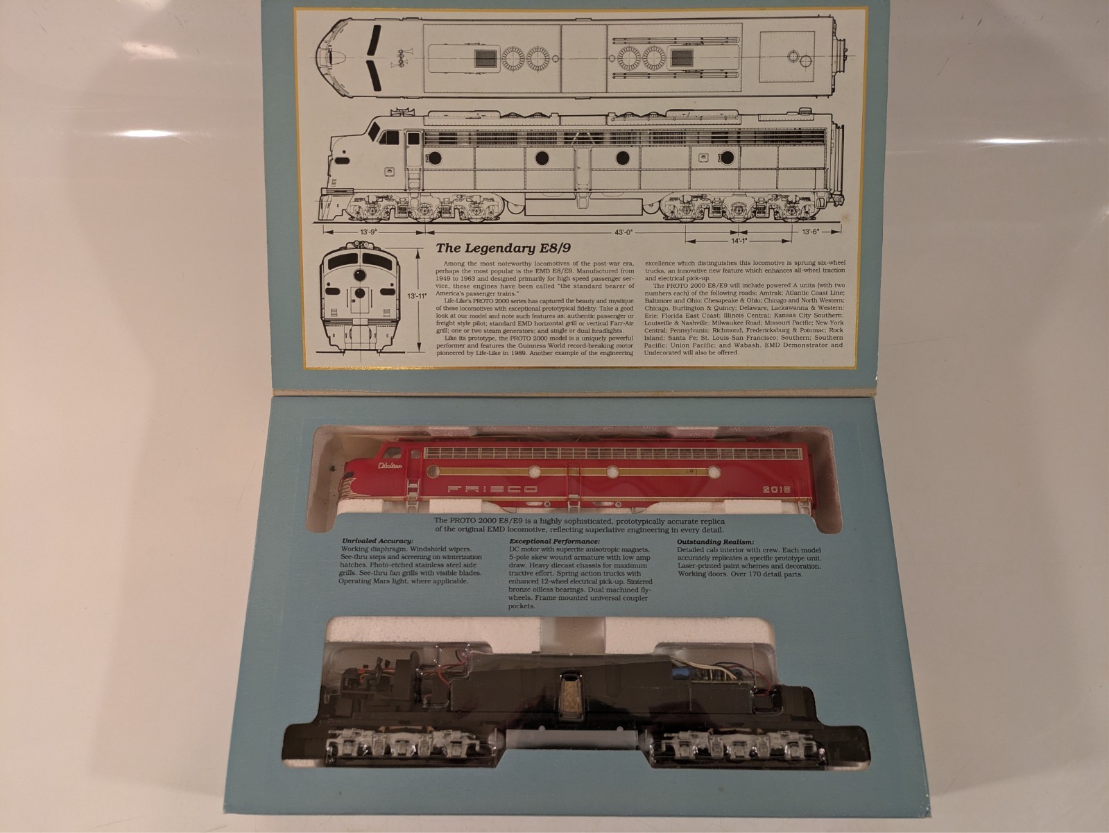 HO EMD E8/E9 SLSF St Louis San Francisco #2016 DC NIB NOS # 8708