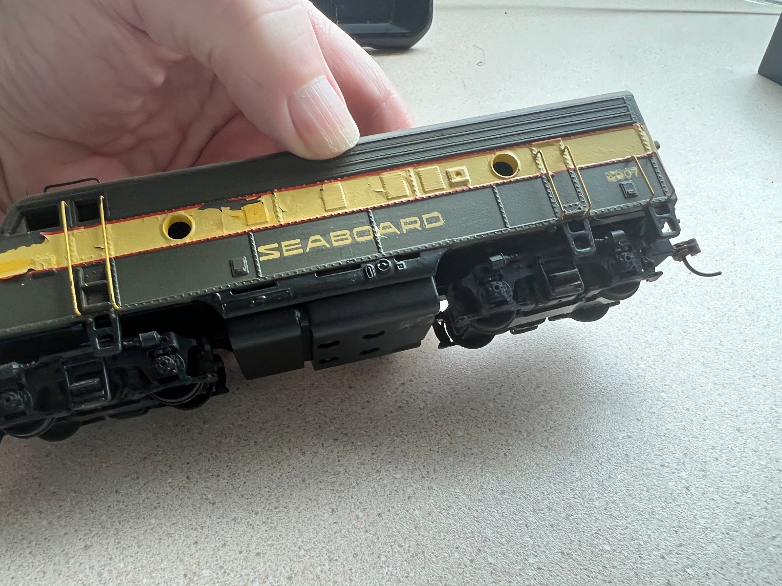 Custom ,Detailed, Dummies Athearn HO Scale F7A & B SEABOARD Green/Yellow