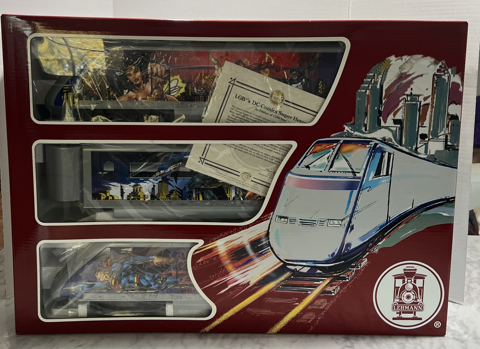 LGB’s SUPER HEROES DC COMICS Lehmann Toy Train #92950 Germany New In Box