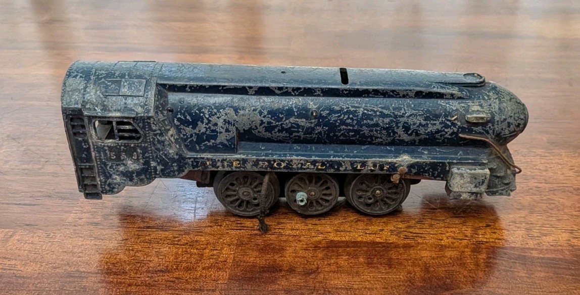 VTG American Flyer #556 Torpedo Steam Locomotive Train Royal Blue Not Working