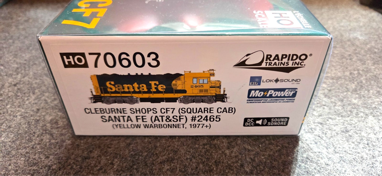 Rapido HO Scale Santa Fe CF7 (Square Cab) DCC/Sound #2465 1977+