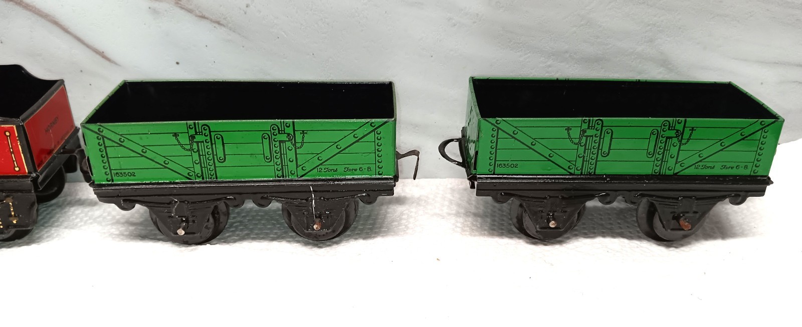 Hornby O Gauge M0 Clockwork Set c1932-33 Red Loco 6161 Boxed Prewar See Video