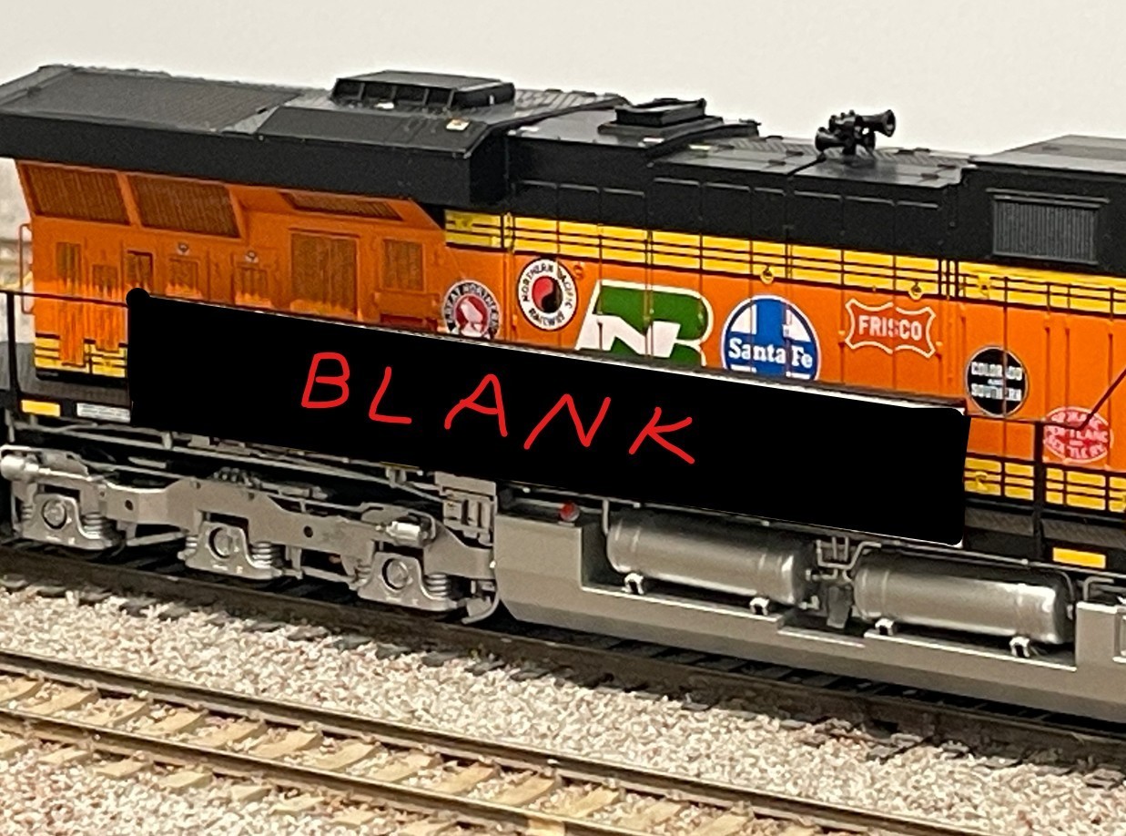 Custom HO Scale 3D Printed Part Locomotive Banner for Handrails – BNSF Christmas