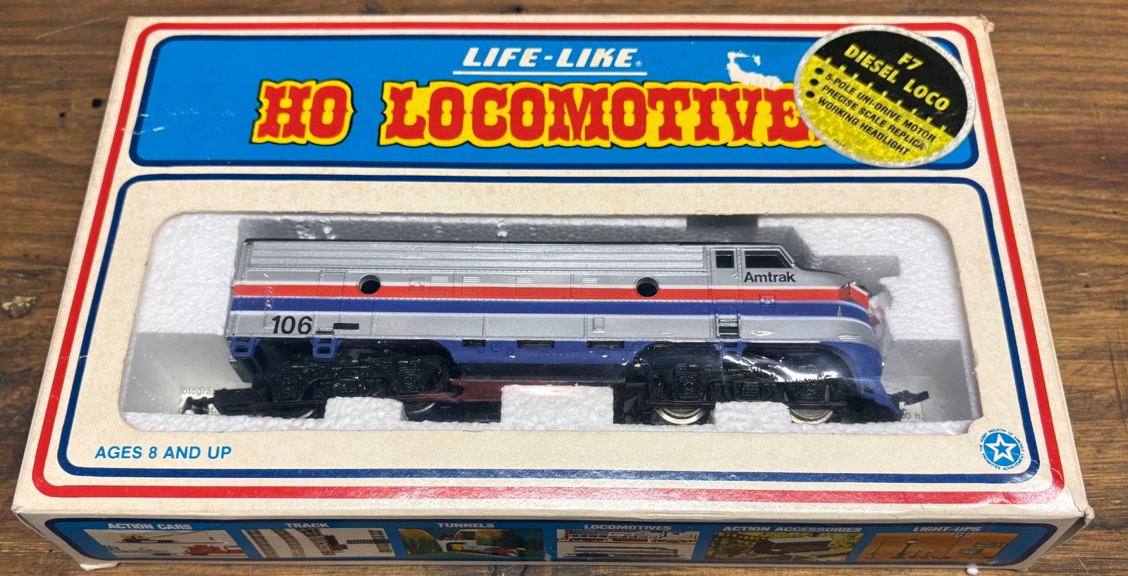 Vintage Life-Like 8684 Locomotive HO Amtrak #106 Diesel F7 – Tested & Working
