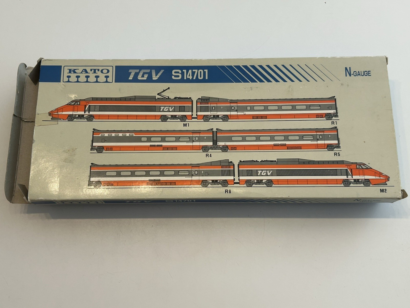 KATO French Railroad TGV S14701 N Scale Bullet Train Japan Used – Very Rare