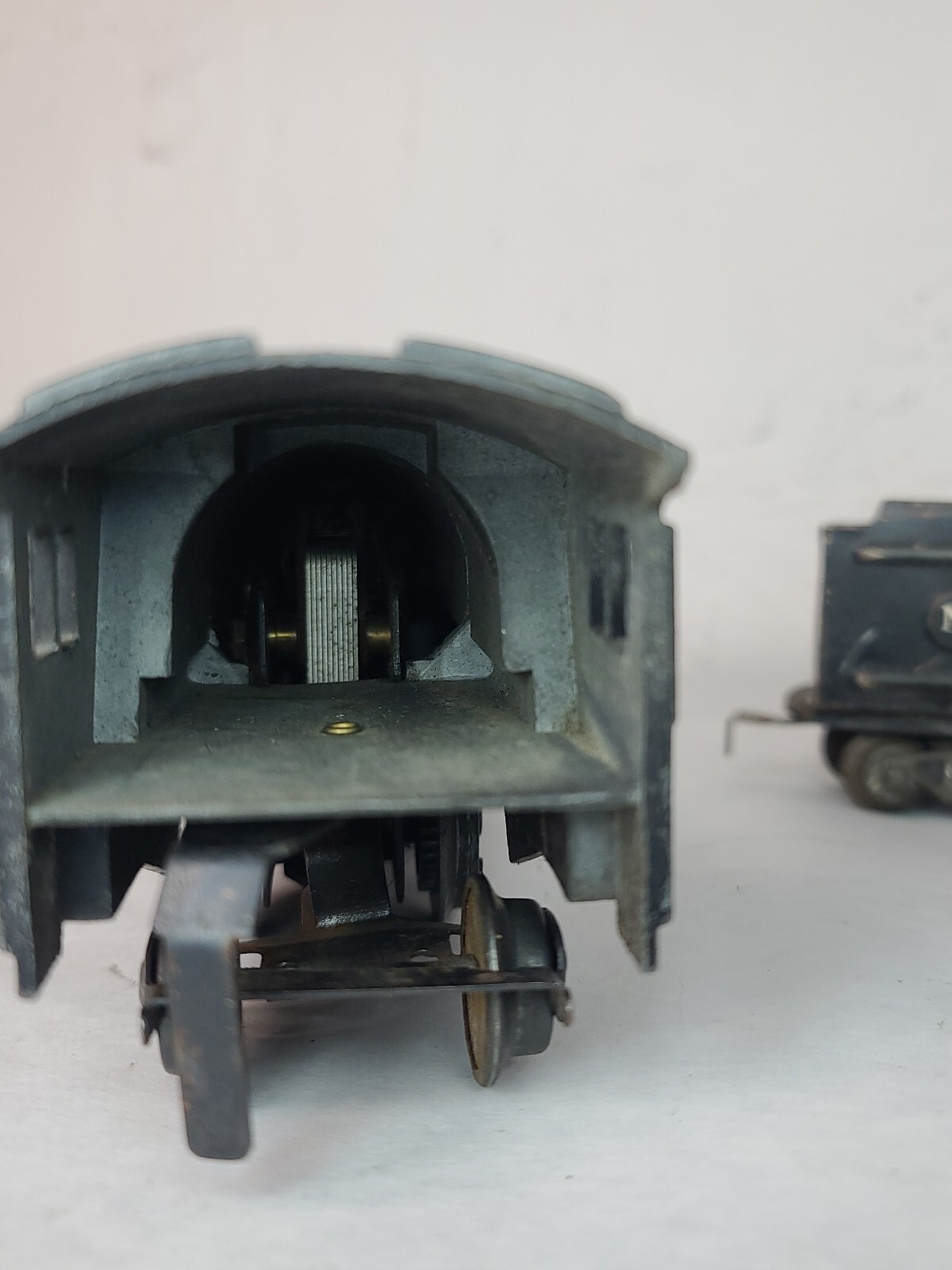 Working #666 Marx O Cast Metal 2-4-2 Steam Locomotive Tender Boxcar & Caboose