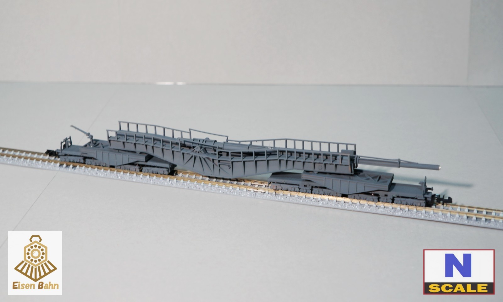 1/160 (N-scale) WWII German K-12 railway Gun /w wheels & coupliers resin kit